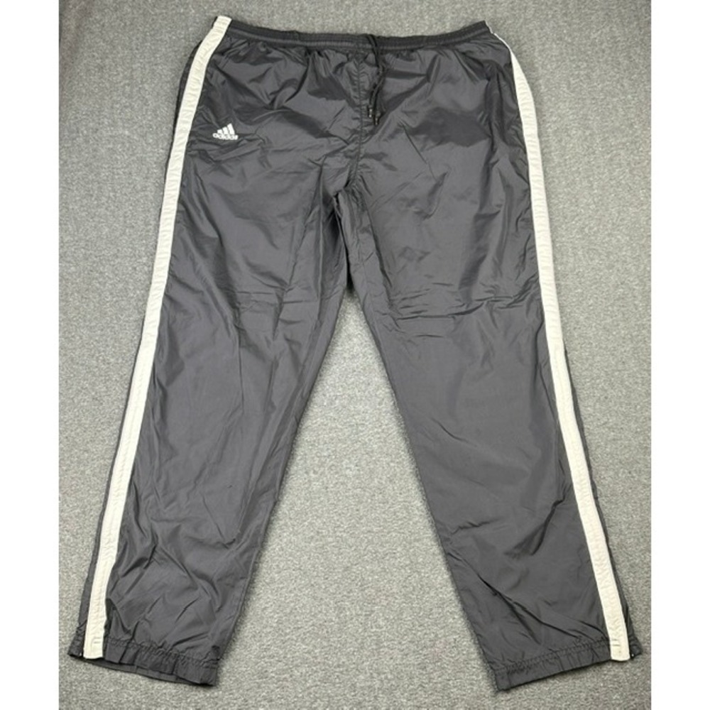 Vintage Adidas Team Track Pants Mens XL Black Nylon Windbreaker 90s Joggers